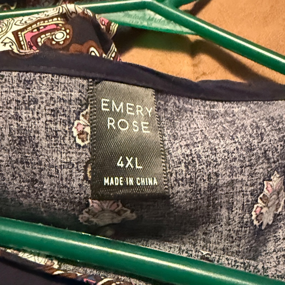 Emery Rose long sleeve tunic EUC size 4xl long sleeve navy blue with pattern - Picture 3 of 3